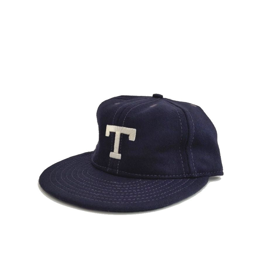 COOPERSTOWN BALL CAP / 1925 TUFTS UNIVERSITY/ WOOL FLANNEL / NAVY / 2.5 INCH SOFT VISOR / ELASTIC / EXCLUSIVE / MADE IN USA