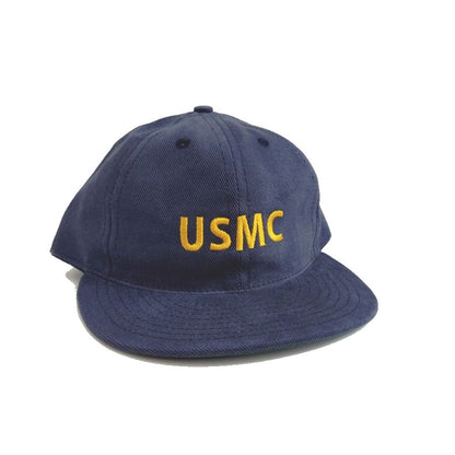 COOPERSTOWN BALL CAP / USMC / BEEFY BRUSHED BULL DENIM CAP / NAVY/ 12OZ / MADE IN USA