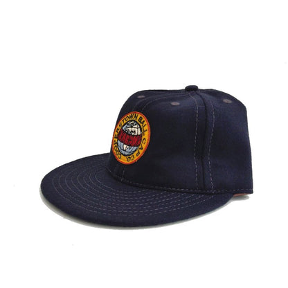 COOPERSTOWN BALL CAP / COOPERS TOWN BALL CAP PATCH / WOOL FLANNEL / NAVY / 3 INCH SOFT VISOR / ELASTIC / MADE IN USA